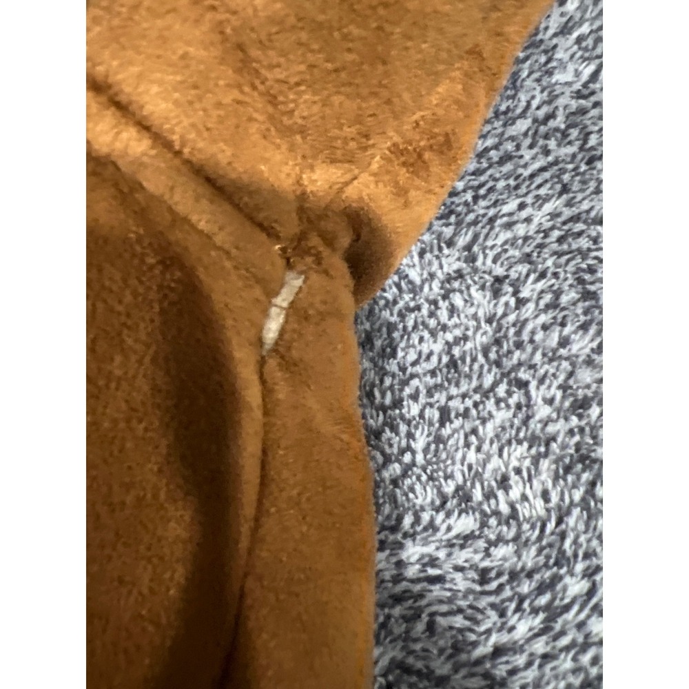 Abercrombie Kids Faux Suede Faux Fur Trim Coat Brown Size 5/6 Kids Outerwear - Picture 8 of 13